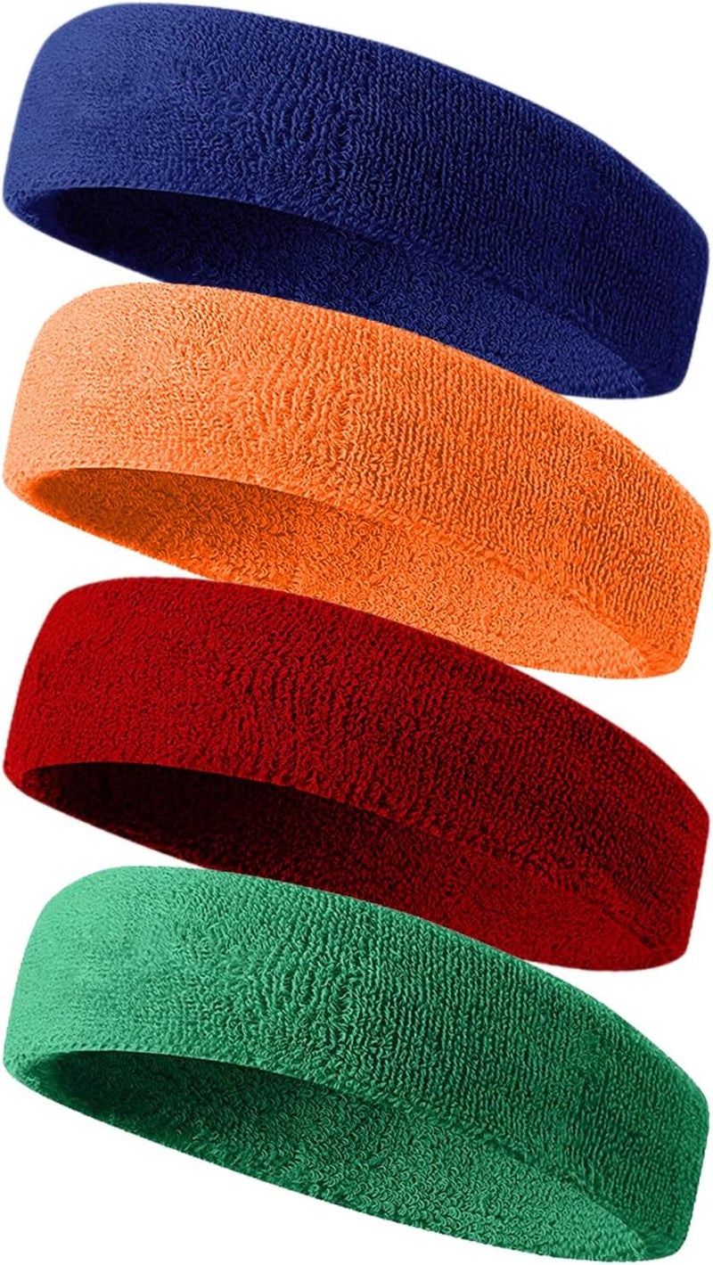 Tanluhu Sweatbands Sport Headbands for Men & Women,Terry Cloth Sweat Band for Tennis, Running, Basketball, Working Out, Execise - Athletic Sweat Cotton Headband Outdoor - Image 1